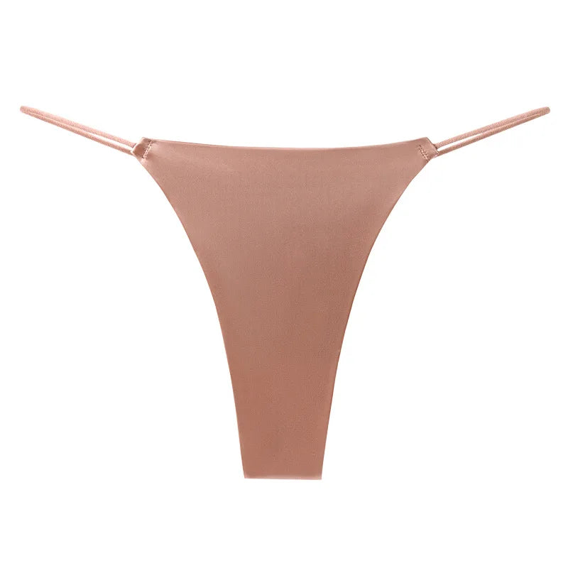 Women Panties G String Sexy Thong Seamless Underwear Ice Silk T Back Butterfly Briefs Girls Low Waist Lingerie Plus Size S-XL