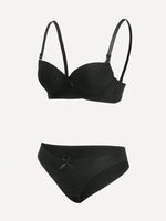 High Quality Sexy Lingerie Set For Women's Lace Up Steel Ring Push Ups 2-piece Set For Daily Underwear Set A2127