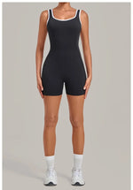 Women's Seamless Yoga Jumpsuits Sports Fitness Gym Sleeveless Backless Hip-lifting Shorts One-piece Training Workout Jumpsuit