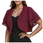 Women’S Short Sleeve Cardigan Chiffon Tops Ladies Open Front Bolero Shrug Crop Top Clothing For Female Plus Size Oversized 2025
