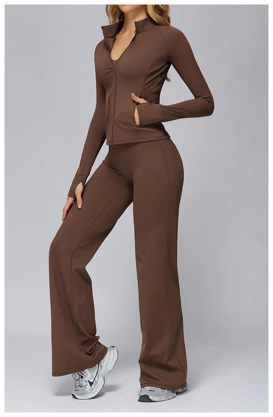 New yoga set 2 pieces gym set Women Long Sleeve Sports Shirts Sports Bra Leggings Suit Fitness Running Workout Suits Tracksuit
