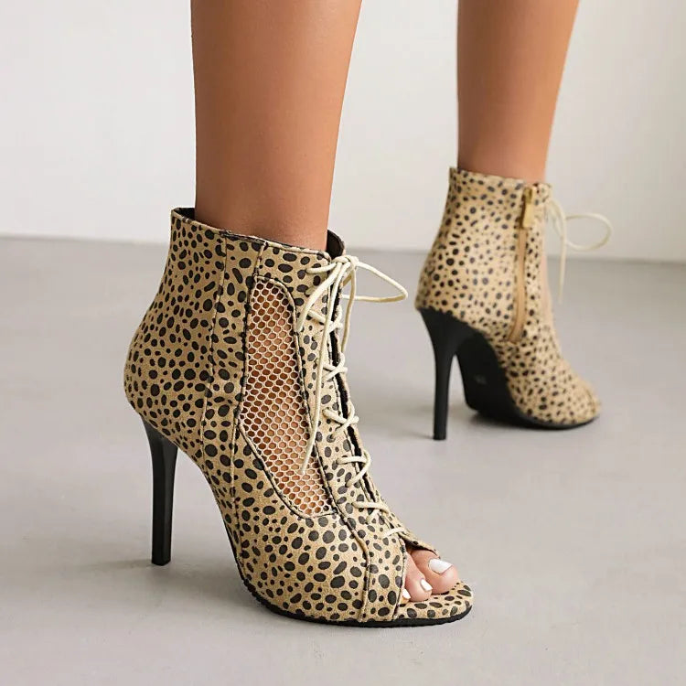 NASBAVI Fashion Summer Jazz Dance Shoes Peep Toe Ankle Boots for Women Sexy High Heels Lace-up Sandals Female Large Size 45