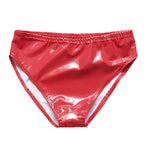Women Panties Glossy Surface Triangle Shape Elastic Waist Honeymoon Underwear High Waist Bright Mirror Paint Women Underpants