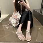 Women Sandal Summer Fashion Rhinestone Casual Shoe for Woman Luxury Beach Slippers Designer Flip Flops