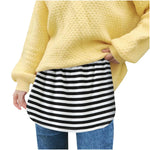2pc Womens Elastic Waist Layering Underskirt Curved Hem Mini Skirt With Extended Back Casual Versatile Base Layer Top For Shirt