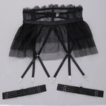 Toucheart 4 Piece Set Sexy Lingerie Set Lace Perspective Bra Women Mesh Patchwork Ruffled Skirt Garter Socks Sexy Underwear Suit