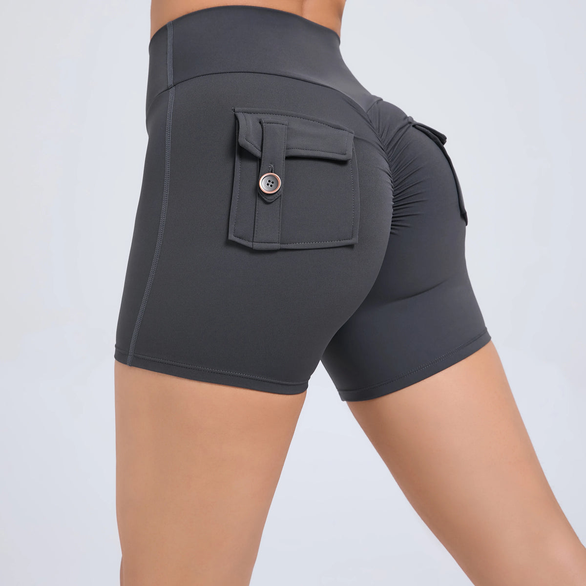Peach Butt Fitness Shorts Women's Exercise Three-Quarter Pants Cargo Air Dry Pocket Yoga Tight Lift Summer