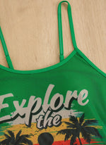 Summer Swimwear for Women Tankini Sets Swimsuit Vintage Padded Mesh Bathing Suit Print Beachwear Female Women's Swim Wear 2025