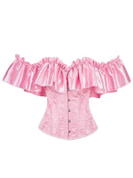 Chest corset with satin ruffled sleeves and waist-tightening palace corset at the back of the shoulder.