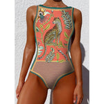 Striped Women One Piece Swimsuit High Quality Swimwear Printed Push Up Monokini Summer Bathing Suit Tropical Bodysuit Female