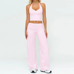 Women's Fitness Set Gym Tracksuit Breathable Sports Bra Flared Trousers Suit Workout Clothing Sportswear Female Athletic Wear
