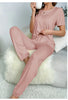 Women's Sleepwear Spring and Summer New Pajamas Women's Short-sleeved Trousers Set Classic Solid Color Casual Loungewear