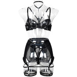 Toucheart Trendy Lingerie 4 Pieces Set Exotic Sexy Bra Eroctic Garter Underwear Set Women's Mesh See-through Luxury Underwear