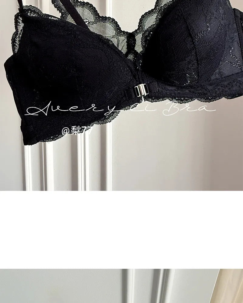 Summer Hot Sale! Front Closure Compression Bra for Small Bust - Sexy Lace Back Push Up Bralette, Lightweight Invisible Comfort