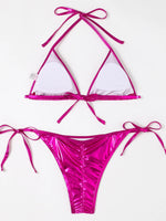 Shiny Swimwear Women Halter Bathers Bling Sequin Bikini Set Cut Out Push Up Padded Bathing Suit Thong Swimwear Glitter Biquini