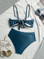 Sexy Metal Shell High Waist Bikini Set Women Black Coffee Pleate Push Up Two Piece Swimsuit 2026 Holiday Bathing Suit Swimwear