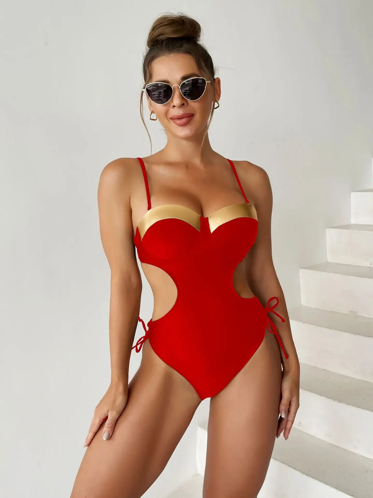 2024 Sexy Black One Piece Swimsuit Cut Out Bandage Trikini Swim Bathing Suit Monokini Push Up Brazilian Swimwear Women Bodysuit