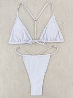 Sexy Pearl Bikinis Extreme Mini Micro String Bikini Female Swimsuit Women Thong Swimwear Two-pieces Bikini Set Bathing Suit Swim
