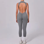 Seamless Yoga Jumpsuits Sports Fitness Backless Peach Hip-lifting Running Workout Gym One-piece Shorts Bodysuits for Women