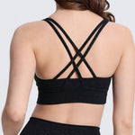 Solid Color Soft Women Gym Yoga Legging Set Cross Back Shoulder Strap Gym Yoga Bra+High Waist Sport Leggings 2pc Tight Sportwear