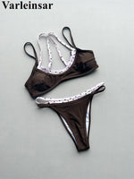 2026 Splicing Polka Dots Bikini Women Swimwear Female Swimsuit Two-Pieces Bikini Set High Cut Leg Bather Bathing Suit Swim V8172