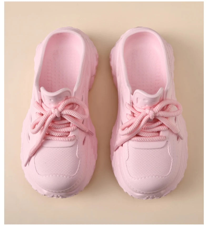 2026 New Leisure Platform Clogs For Women Men Summer Street House Shoes Soft EVA Lace-up Style Slippers Couples Beach Sandals