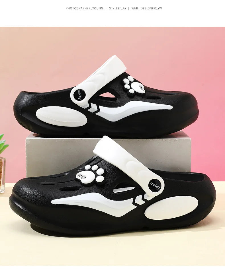 2026 Summer Sandals For Women Platform Shoes Thick Sole Cute DIY Paw Girls Street Beach Slippers Soft EVA Female Fashion Clogs