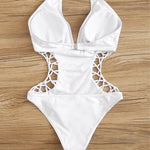 2024 Sexy Women's Cross One Piece Swimsuit Black Cut Out Swimwear Women Bathing Swimming Suit Female Beachwear Outdoor Bodysuit