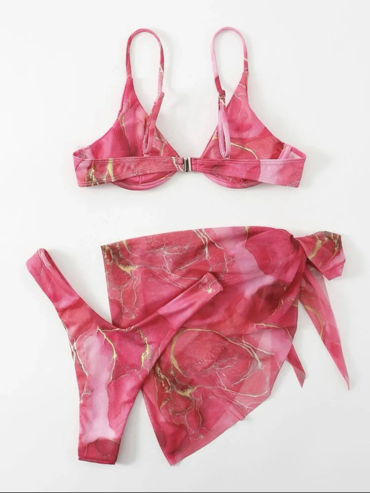 2026 Push Up 3 Pieces Bikini & Beach Slirt Swimsuit Women Strappy Swimwear Female Bathers Bathing Swimming Swim Suit Beachwear