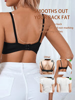 Women Push‑Up Lace Bra Full Side Support Smooth Back Fat Adjustable Strap Gathering Ladies Underwear Bra B6084