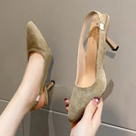 2026 Summer Sandals Women Fashion Pointy Shallow MouthBack Air Anti-slip Wear Heels