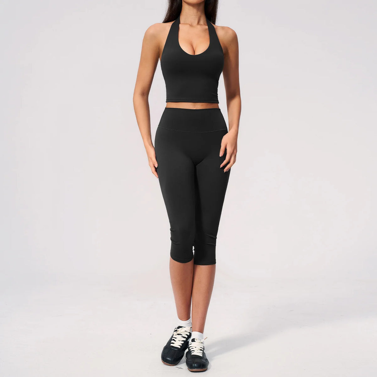 Yoga Capri Pants Set 2PCS Yoga Suit Sports Set Women Clothes Gym Set Women Tracksuit Running Workout Athletic Wear Yoga Clothing