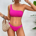 Sexy Neon Green Bikini 2026 Women Swimsuit Female Swimwear One Shoulder Thong Bikinis Set Brazilian Beach Bathing Suit Biquini