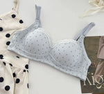 Japa Cherry Blossom Bra Wireless Thin Lace Bralette Small Chest Women Comfortable Breathable Student Underwear Push Up No Steel