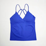 NCLAGEN Gym Yoga Tops Women Vision Twist Front Longline Top Quick Dry Thin Strap Workout Vest Push-up Pilates Fitness Tank