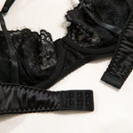 Toucheart Sexy Lingerie Set for Women Mesh Perspective Bra Set Lace Lace Splicing Sexy Hip-pack Skirt Sexy Underwear Garters Set