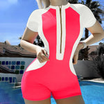 2023 New One Piece Swimsuit Women Floral Long Sleeve Swimwear Zipper Surfing Monokini Push Up Body Suit Beachwear Bathing Suit