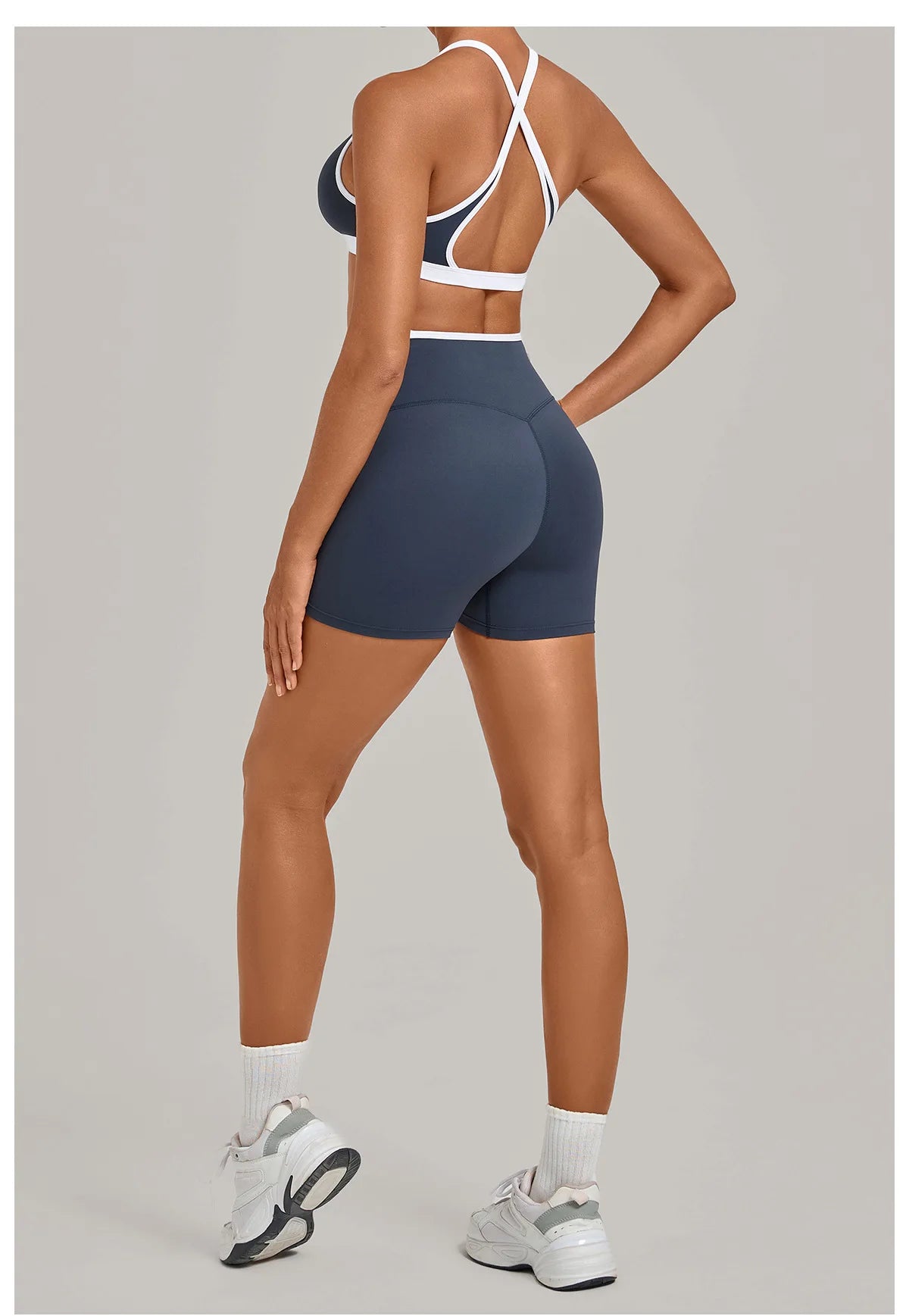 Summer Yoga Set 2Pcs Women's Tracksuit Back Cross Sports Bra Sportswear High Waist Butt-Lifting Fitness Pants Workout Top Suit