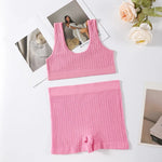 Women Seamless Bra Set Sports Low Rise Shorts Non-wire Tops Sexy Lingerie Set Female Comfort Underwear Set