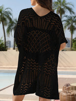 Mesh Crochet Long Beach Shirt Women Solid Cover Up Ladies Long Sleeve Hollow Out 2026 Sexy Beachwear Bathers Swim Bathing Suit