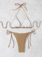 2026 Halter String Triangle Bikini Women Sexy Swimwear Female Mesh Swimsuit Solid Bathers Bathing Swimming Swim Suit Beachwear