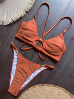 2026 Cross Back Hollow Out Bikini Women Swimsuit Female Swimwear Two-pieces Bikini Set High Cut Bather Bathing Suit Swim Lady