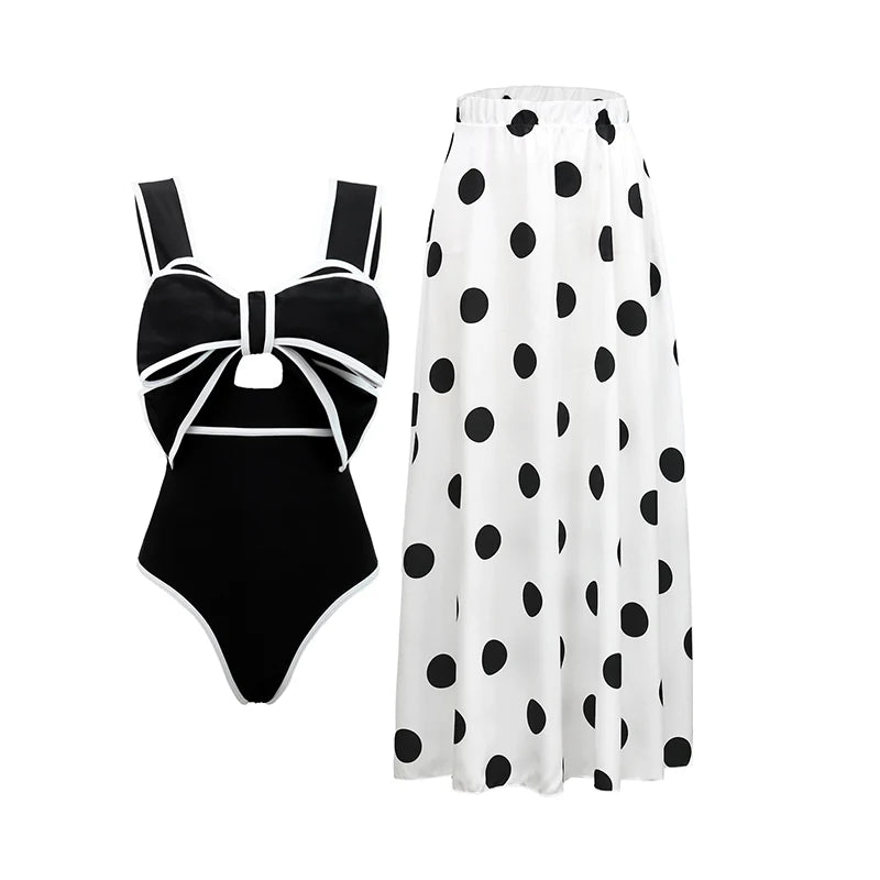 2024 Sexy Sling Ruffle Solid Two Pieces Bikini Women High Waist 3D Flower Swimsuit Skirt Summer Backless Beachwear Bathing Suit
