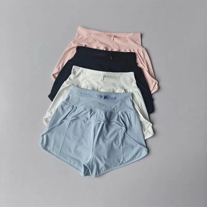 Women's High-Waisted Slimming Yoga Sports Shorts Summer Anti-Glare Three-Part Set with Two Pieces for Fitness And Exercise