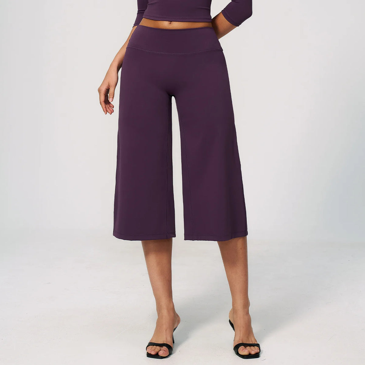 NCLAGEN Women Yoga Capri Pants Tummy Control High Waist Quick Dry Loose Fit Fitness Pants Gym Clothes Sports Wide-leg Trousers