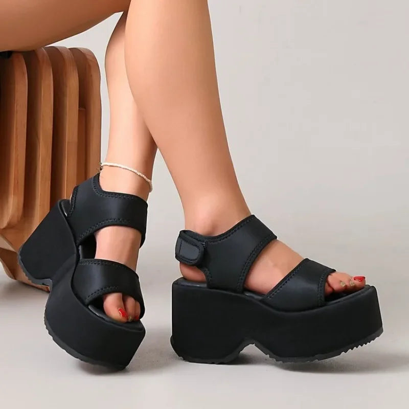 2026 Women's Wedge Heels Slides Height IncreasdHigh Heels Casual Woman Beach Sandals