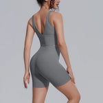Women's Yoga Set Sports Running Fitness Beautiful Back Vest Hip Lifting Slim-Fit High Waist Shorts Training Gym Workout Suits