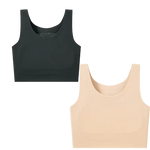 Women's Large Breasts Underwear Wide Shoulder Invisible Corset Antibump Thin Underwear Full Cup Vest Traceless Bra with Bra Pads