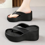 2026 New Women Fashion Slippers Soft EVA Summer Platform Shoes Girls Beach Flip Flops Thick Sole Female High Heel Street Sandals