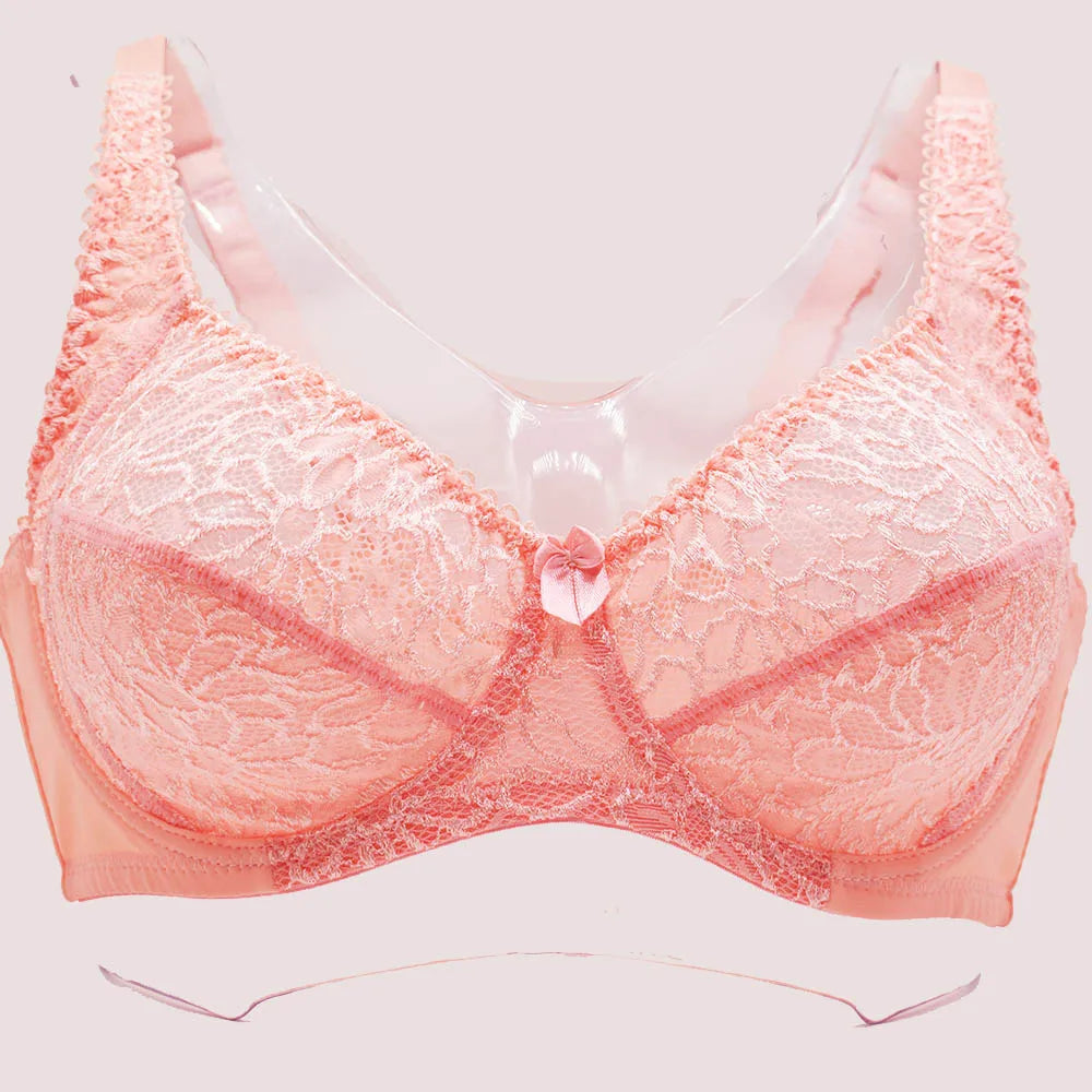 Womens Lace Bras Transparent Underwire Bra Sexy Lingerie Underwear Perspective Plus Size Bralette Large Cup 34-44 B C D DD E F